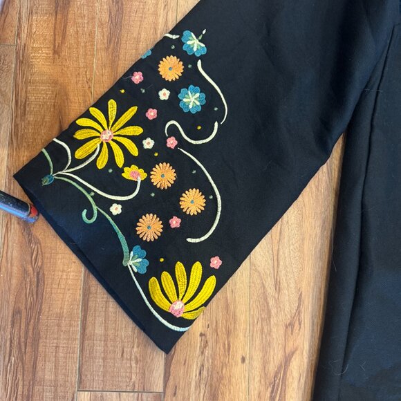 The Hippie Shake Bell NWT Micro Mini 100% Wool Embroidered Boho Dress Plus 20 - Picture 5 of 6